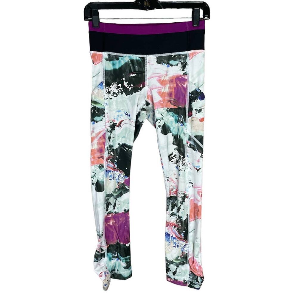 Lululemon Speed Tight III Cropped Capri Leggings Pigment Wave Multi SZ 4